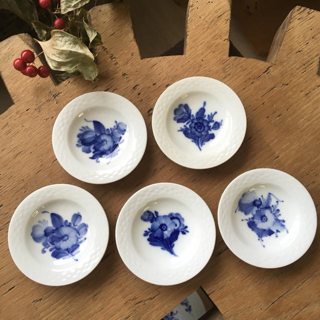 【美品】Royal Copenhagen▪ブルーフラワー豆皿4枚▪１級品