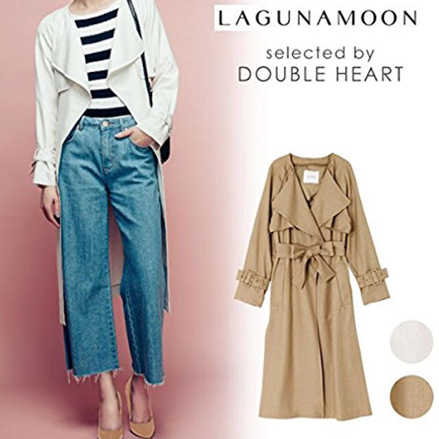 LagunaMoon(ラグナムーン)のLAGUNA MOON ドレープトレンチコート レディースのジャケット/アウター(トレンチコート)の商品写真
