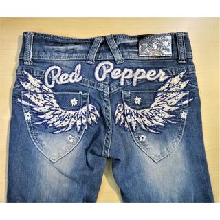 レッドペッパー(REDPEPPER)のレッドペッパー RED PEPPER ジーンズ 刺繍 ダメージ サイズ 24(デニム/ジーンズ)