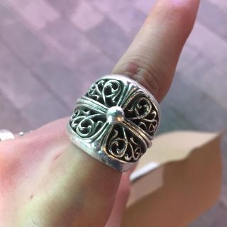 CHROME HEARTS　クラシックオーバルクロスリング　ルビー