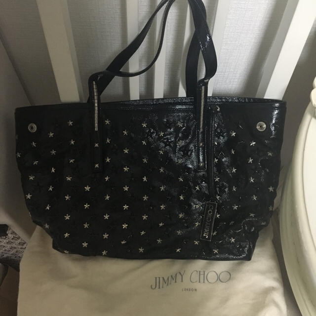 【レア】Jimmy Choo ブラックシルバースタッズ 2wayトート