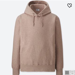 ユニクロ(UNIQLO)のuniqlou メンズ スウェットプルパーカー ピンク S(パーカー)