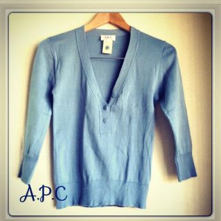 アーペーセー(A.P.C)の七分袖 薄手ニットトップス(カットソー(長袖/七分))