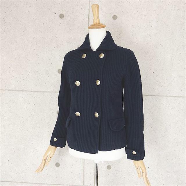 IENA(イエナ)のイエナ IENA　リブニットウールジャケット　濃紺/M相当 レディースのジャケット/アウター(ピーコート)の商品写真