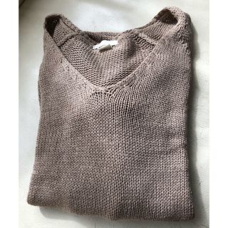 エイチアンドエム(H&M)のベビカチューシャと綿ニット ベージュ色(ニット/セーター)