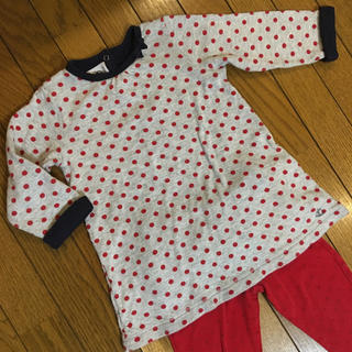 プチバトー(PETIT BATEAU)のプチバトー チュビック ドットワンピース(ワンピース)