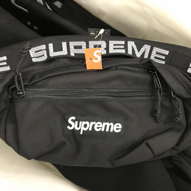 メンズsupreme 18ss ウエストバッグ ブラック