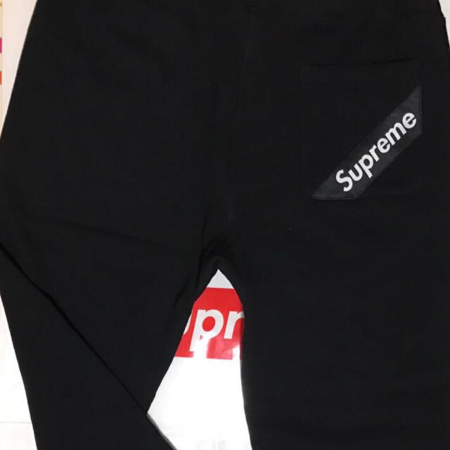 黒 s supreme 18ss corner label sweatpant