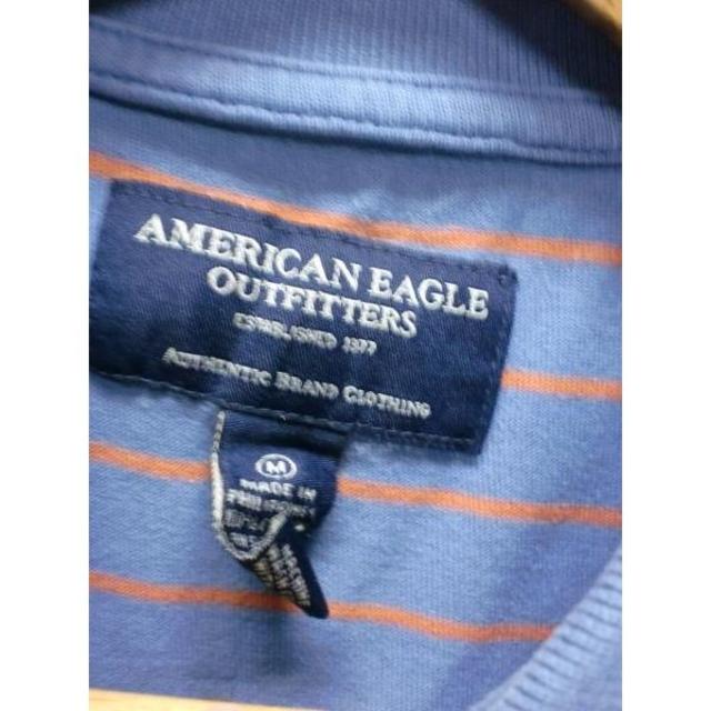 American Eagle(アメリカンイーグル)の匿名即日発可！アメリカンイーグルロングポロシャツ/USA古着ブランドM メンズのトップス(Tシャツ/カットソー(七分/長袖))の商品写真