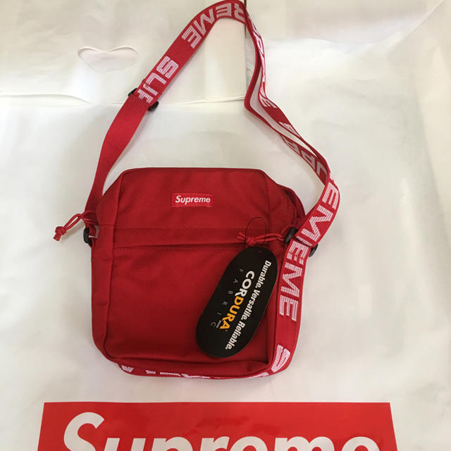 supreme  shoulder bag  赤