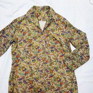 グリモワール(Grimoire)のvintage♡シルク！ペイズリー柄シャツワンピース(ひざ丈ワンピース)