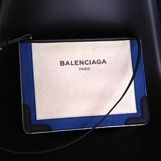 バレンシアガ(Balenciaga)のバレンシアガ ネイビー ポシェット クラッチ ショルダーバッグ キャンバス(ショルダーバッグ)