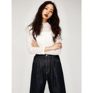 マウジー(moussy)の【moussy♡レース白トップス】(カットソー(長袖/七分))