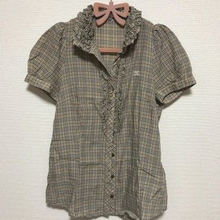 バーバリーブルーレーベル(BURBERRY BLUE LABEL)のブルーレーベル チェックブラウス(シャツ/ブラウス(半袖/袖なし))