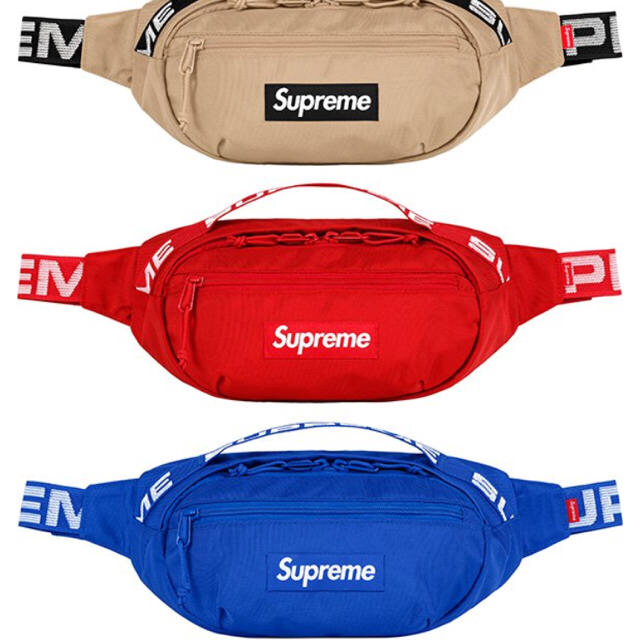 メンズsupreme ウエストバッグ ポーチred