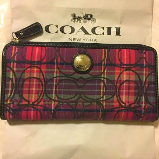 コーチ(COACH)の値下げ♡美品♡コーチ♡長財布♡ピンクチェック♡(財布)