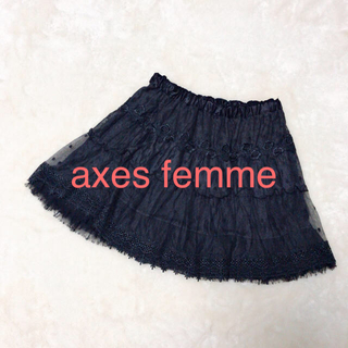 アクシーズファム(axes femme)のaxes femme♡ドットチュールスカート(ミニスカート)