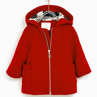 ザラキッズ(ZARA KIDS)の新品zara baby  チェック柄 レッド コート(ジャケット/コート)