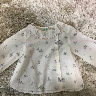 ザラキッズ(ZARA KIDS)のZARA miniザラミニ！1回着用うさぎ柄ブラウス！ボンポワン(シャツ/カットソー)