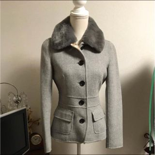 バーバリーブルーレーベル(BURBERRY BLUE LABEL)のBURBERRY LONDON ラビットファー カシミヤコート(毛皮/ファーコート)