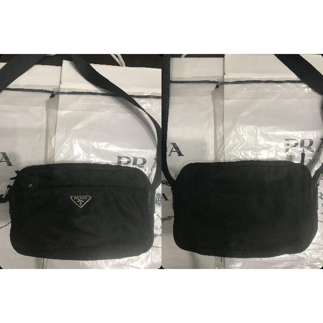 PRADA(プラダ)の●8.5万PRADAプラダ外ポケ付スクエア斜め掛けショルダーバッグ黒レザー●美品 レディースのバッグ(ショルダーバッグ)の商品写真