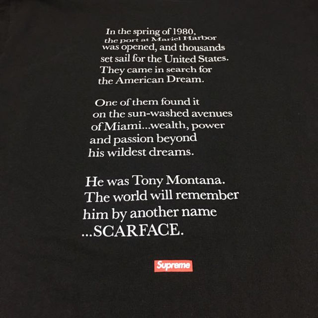 Supreme Scarface Split Tee 17AW 2