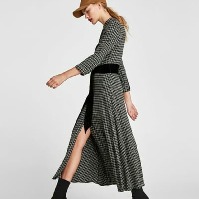 ZARA(ザラ)の[ZARA] チェックロングワンピース レディースのワンピース(ロングワンピース/マキシワンピース)の商品写真