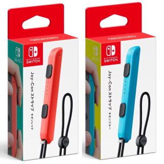 ニンテンドースイッチ(Nintendo Switch)の【美品】任天堂 SWITCH Joy-Con ストラップ ネオンブルー(その他)