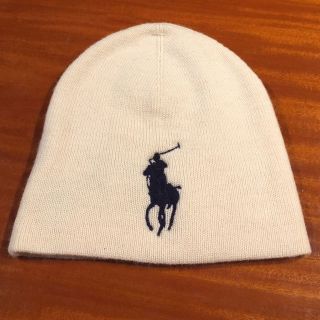 ラルフローレン(Ralph Lauren)の新品・未使用  タグ付き ラルフローレン ニット帽  アイボリー 毛100%(その他)