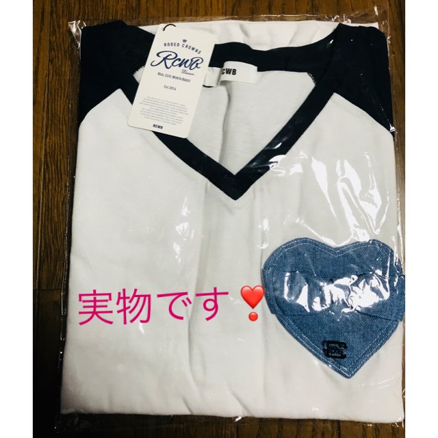 RODEO CROWNS(ロデオクラウンズ)のロデオ ハートリボン ラグランTシャツ❗️人気商品❗️ レディースのトップス(Tシャツ(長袖/七分))の商品写真