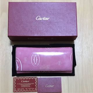 カルティエ(Cartier)のカルティエ 長財布 エナメルピンク 美品 GUCCI(財布)