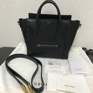 セリーヌ(celine)のセリーヌ《極美品》ラゲージ ナノショッパー 黒 2way(ハンドバッグ)