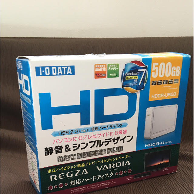 IODATA(アイオーデータ)のハードディスクUSB接続  500GB HDCR-U500 スマホ/家電/カメラのPC/タブレット(PC周辺機器)の商品写真