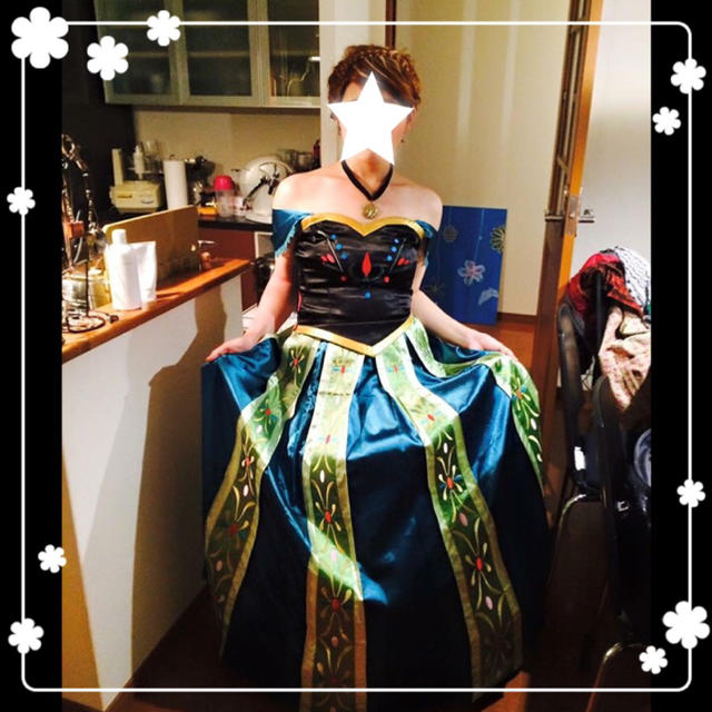アナと雪の女王 アナ 豪華ドレス コスプレ Ｍ エンタメ/ホビーのコスプレ(衣装)の商品写真