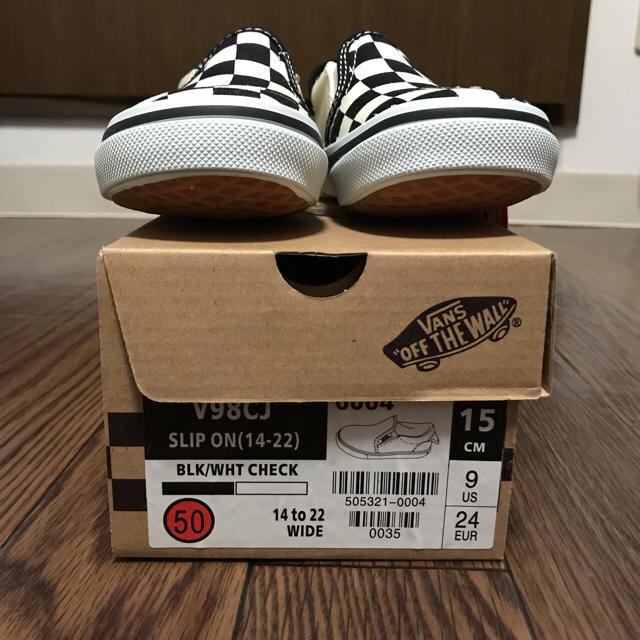 VANS(ヴァンズ)のVANS V98CJ スリッポン チェック 15㎝ キッズ/ベビー/マタニティのキッズ靴/シューズ(15cm~)(スリッポン)の商品写真