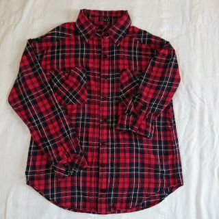 イング(INGNI)のINGNI   美品♡チェック(ネイビー×レッド)ロングシャツ☆送料込(シャツ/ブラウス(長袖/七分))