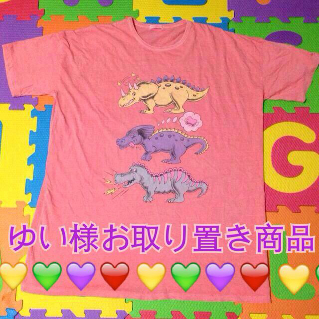 Candy Stripper(キャンディーストリッパー)の💘恐竜💛💜Tシャツワンピース💚 レディースのトップス(Tシャツ(半袖/袖なし))の商品写真