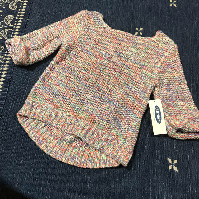 Old Navy(オールドネイビー)の新品タグ付OLDNAVY七分丈ニット80cm女の子 キッズ/ベビー/マタニティのベビー服(~85cm)(ニット/セーター)の商品写真