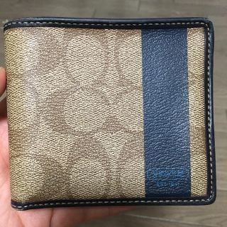 コーチ(COACH)のCOACH折りたたみ財布 ネイビー(折り財布)