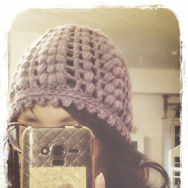 手編み のっぽ ニット帽 キャップ 紫 レトロ フリル かぎ針編 秋冬 かわいいの通販 By Pepeco S Shop ラクマ