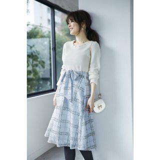 トッコ(tocco)の即完売♡新品♡トッコ♡フラワーチェックプリントレーススカート(ひざ丈スカート)