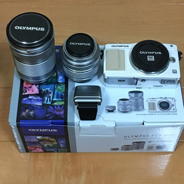 OLYMPUS PEN mini E-PM2 ダブルズームキット完品おまけ付き ミラーレス一眼