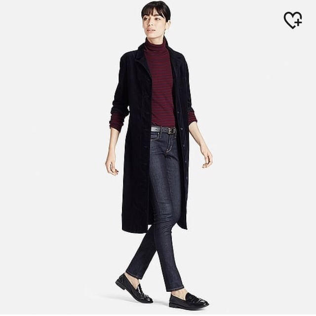 UNIQLO(ユニクロ)の美品☆ユニクロ☆コーデュロイロングシャツ レディースのジャケット/アウター(ロングコート)の商品写真