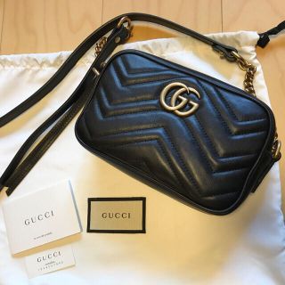 グッチ(Gucci)のグッチ GUCCI GGマーモント ショルダーバッグ 黒 正規品(ショルダーバッグ)