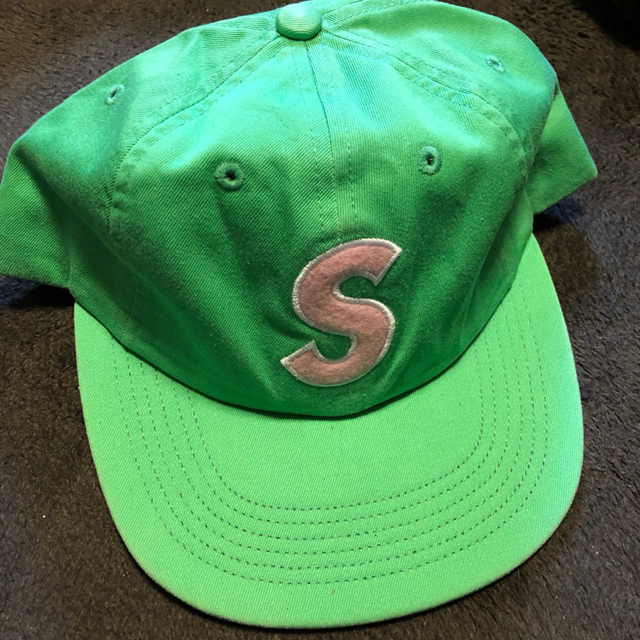 希少緑！ S logo Sロゴ cap 帽子 supreme シュプリーム帽子