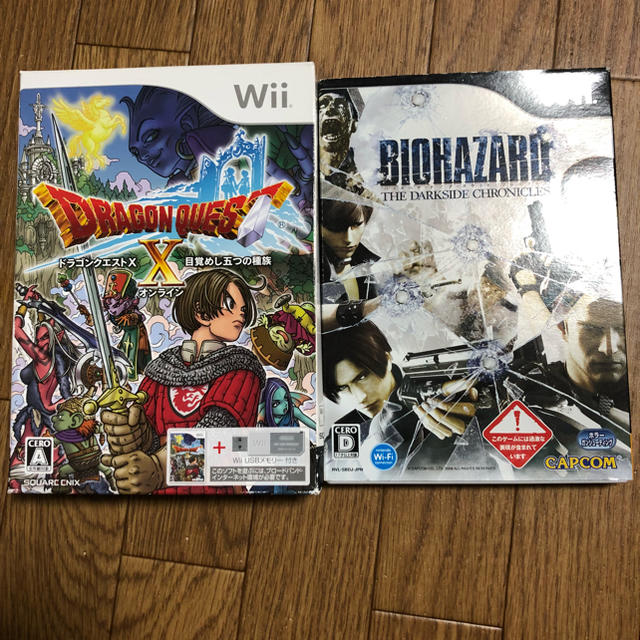 Wii(ウィー)のwii本体一式とソフト２本セット エンタメ/ホビーのゲームソフト/ゲーム機本体(家庭用ゲーム機本体)の商品写真