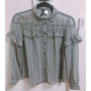 エイチアンドエム(H&M)の［ そやぽん様 ］ギンガムチェック フリルブラウス(シャツ/ブラウス(長袖/七分))