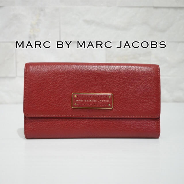 MARC BY MARC JACOBS(マークバイマークジェイコブス)の正規品✨MARC BY MARC JACOBS☆ レザー長財布 レッド レディースのファッション小物(財布)の商品写真