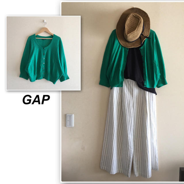 GAP(ギャップ)のギャップ✨グリーンのドルマンスリーブカーディガン レディースのトップス(カーディガン)の商品写真