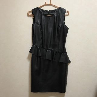 ザラ(ZARA)のザラ フェイクレザーワンピース(ミニワンピース)